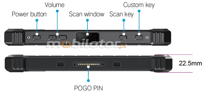Mobipad 08DS-RTML wstrzsoodporny przemysowy tablet Android 4G LTE IP68